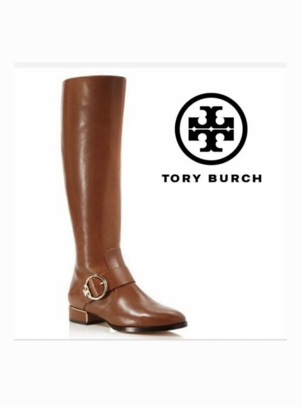 Tory Burch Sofia Riding Boots In Brown Leather Size 9